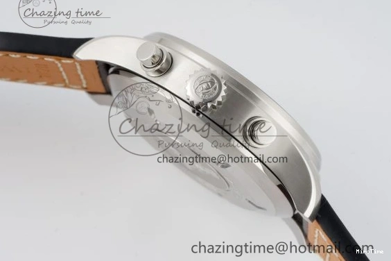 MIROTIME 0407 Pilot Chrono SS AZF 1:1 Best Edition Blue Dial on Brown Leather Strap A TimelessDesign 7060